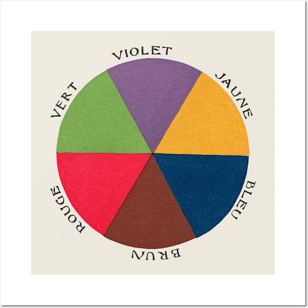 Vintage French Color Wheel Illustration Art Wall Art by CultOfRomance